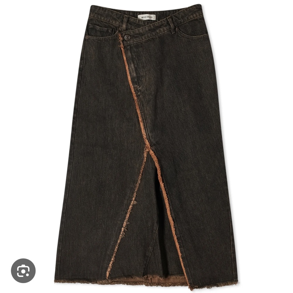 Wood Wood Women's Vanja Denim Wrap Skirt in Burnt Orange Wash